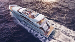 Sunset yacht design visualization