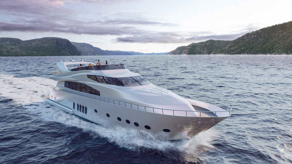 Photorealistic yacht 3D visualization render