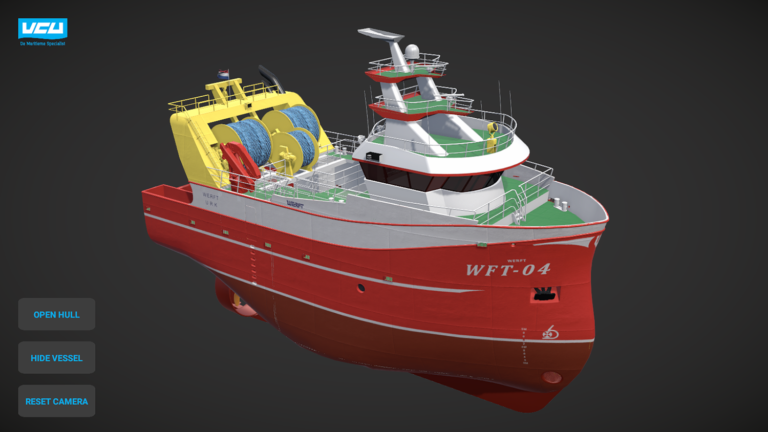 The interactive application 360° ship 3D model made by Sodoma Atelier
