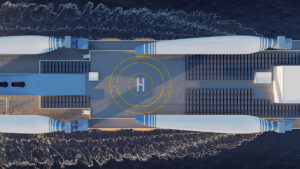 3D Ship design animation - ship top view