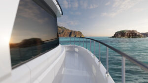 3D Yacht animation - view from deck