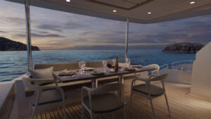 Evening yacht renders - dinner on board