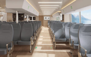 Fast ferry 3D interior rendering