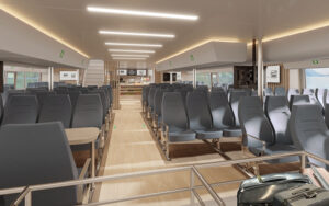 3D interior rendering of a fast ferry design