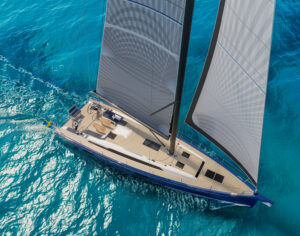 3D yacht visualization services with sails - Arcona 50