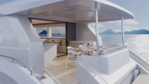 3D exterior yacht catamaran animation