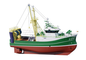 3D trawler rendering realistic with no background