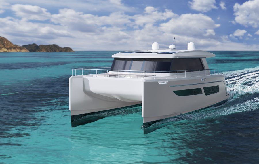 3D Catamaran Animation - catamaran on the water